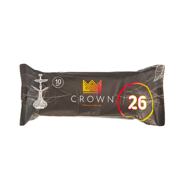 Уголь для кальяна кокосовый Crown 26мм, 10шт