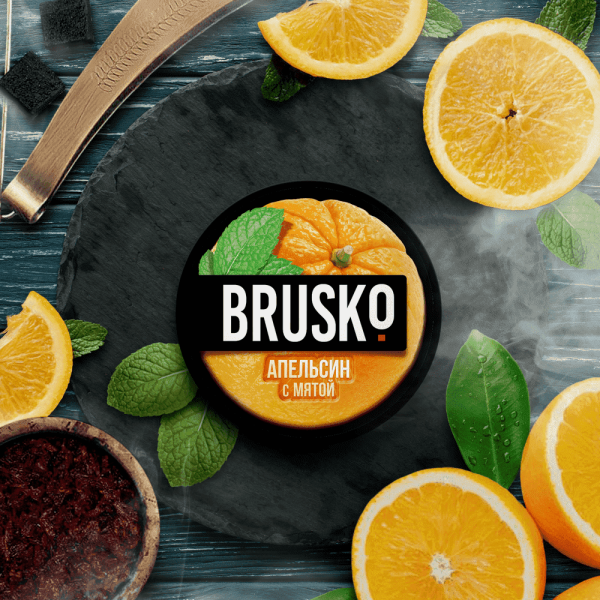 Бестабачная смесь Brusko Medium Апельсин с мятой, 250г